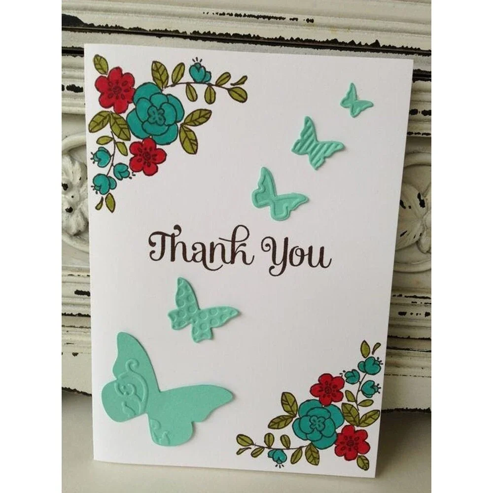 NWOT Stampin Up So Very Much Set thank you card scrapbook Craft mounted Block